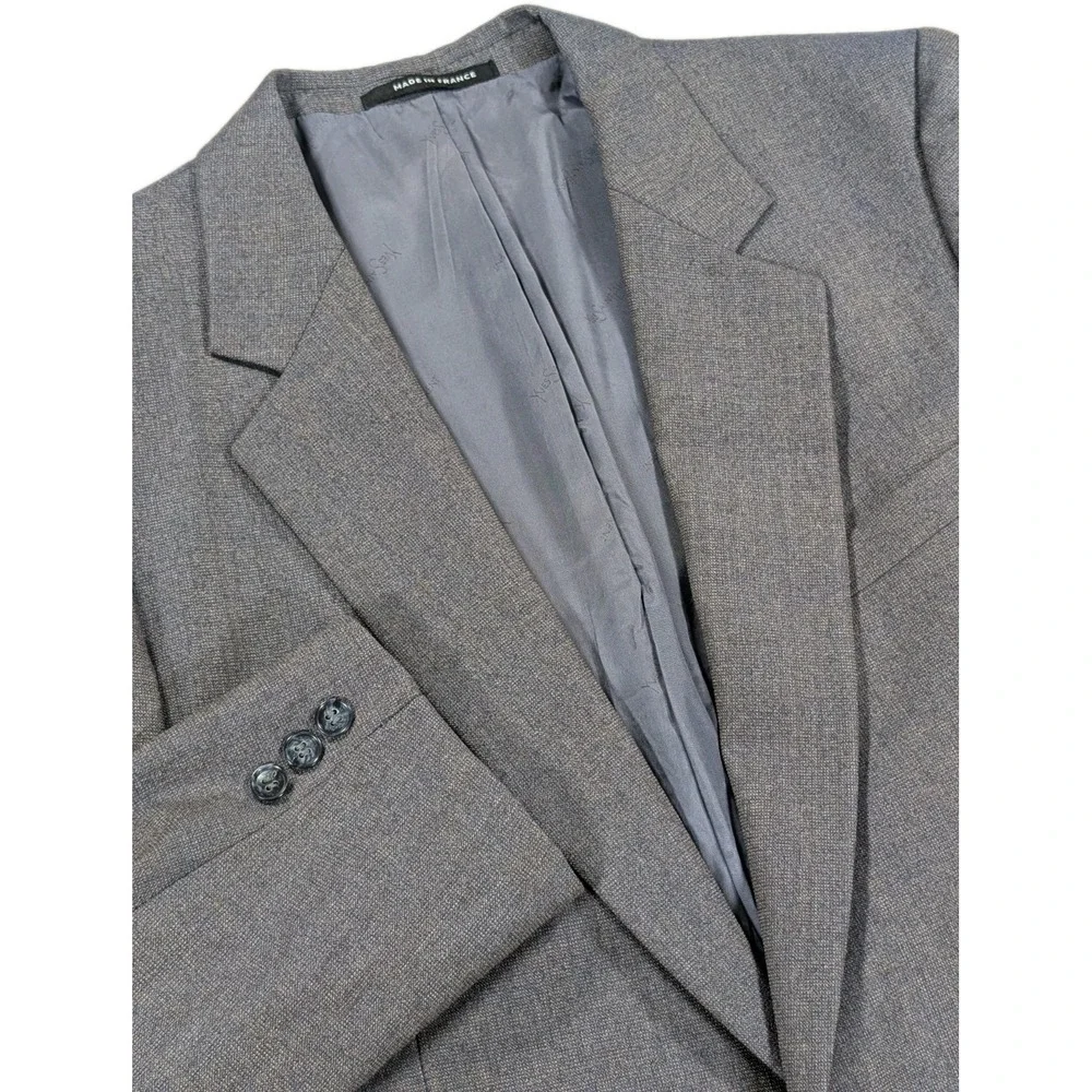 Yves Saint Laurent Wool Sport Coat Mens 40R Blue Grey Blazer Made In France YSL